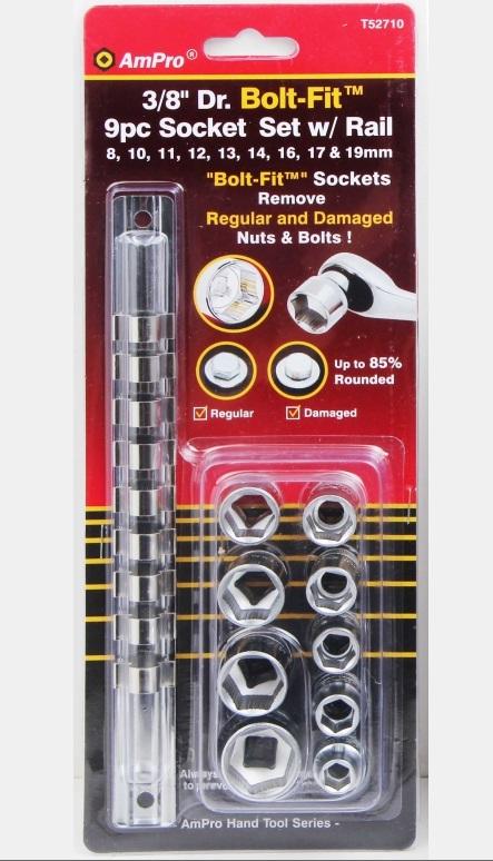 9PC 3/8 DR BOLT-FIT  (METRIC)