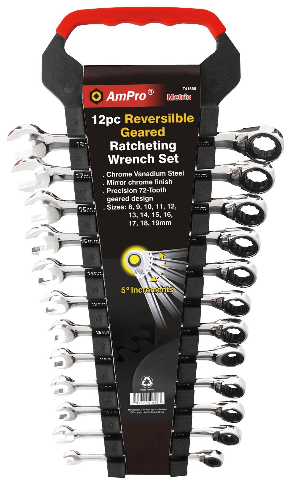 WRENCH 12PC REV. GEAR 8-19