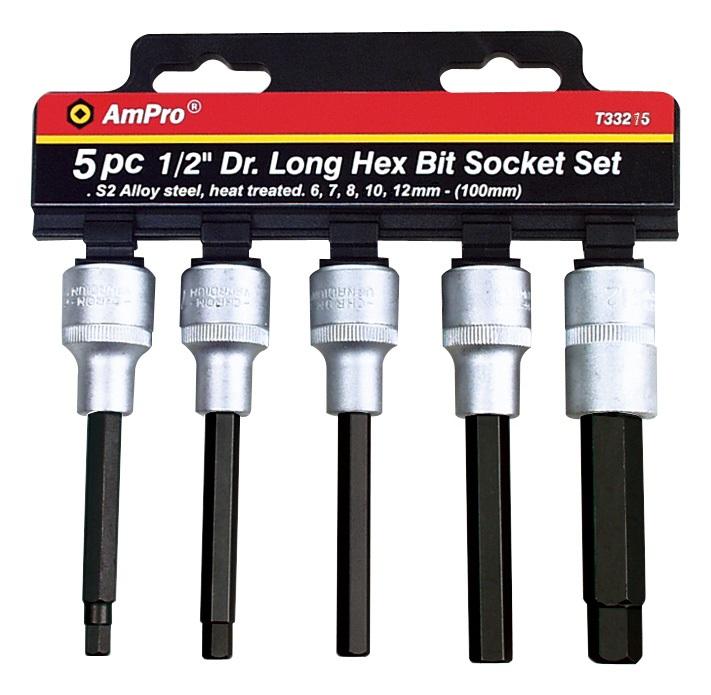 5PC 1/2  HEX BIT SET (100MM)