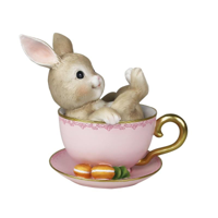23CM RESIN BUNNY IN TEACUP