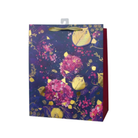 LRG HYDRANGEA GIFT BAG 26X32X12CM