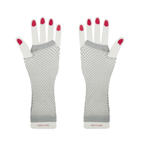 LONG FISHNET GLOVES-SILVER