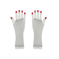 LONG FISHNET GLOVES-SILVER
