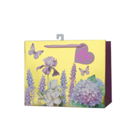 MED SPRING FLOWERS HORIZONTAL GIFT BAG 23X18X10CM