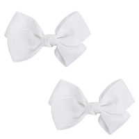 2PK BOW HAIR CLIP-WHITE