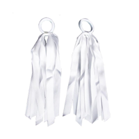 2PK TASSEL HAIR TIES-WHITE
