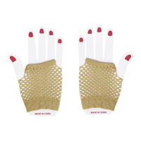 SHORT FISHNET GLOVES-GOLD