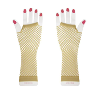 LONG FISHNET GLOVES-GOLD