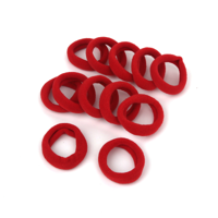 12PK ELASTIC HAIR BANDS-RED