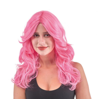PINK LONG CURLY WIG