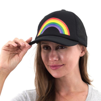 RAINBOW ON BLACK CAP
