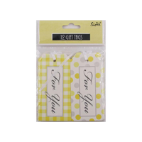 12 YELLOW GIFT TAGS