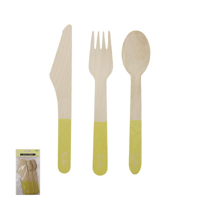 18 ASSORTED YELLOW ECO CUTLERY