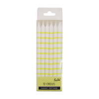 12 YELLOW BIRTHDAY CANDLES