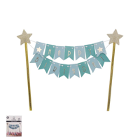 MINT BUNTING CAKE TOPPER
