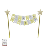 YELLOW BUNTING CAKE TOPPER