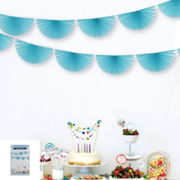 3M 40CM BLUE PAPER FAN GARLAND
