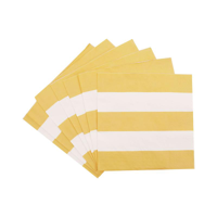 20PK 33X33CM 2PLY YELLOW STRIPED NAPKINS