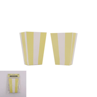 6 YELLOW STRIPED FAVOUR BOXES