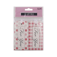 12 PINK GIFT TAGS-5X10CM EACH