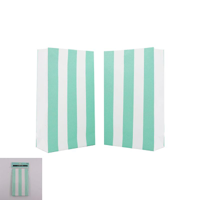 6 MINT STRIPED PARTY BAGS 18X10.5X4.6CM