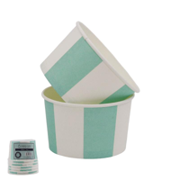 6 MINT STRIPED FAVOUR PAPER CUPS