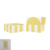 6 YELLOW STRIPED FAVOUR BOXES 15X15X7CM
