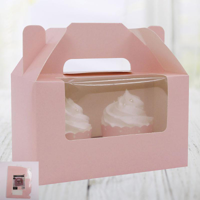 3PK PINK  2 CUPCAKE BOX-17X10X10CM