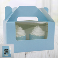3PK BLUE 2 CUPCAKE BOX-17X10X10CM