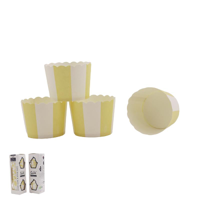 30 YELLOW STRIPE BAKING CUPS