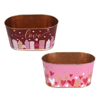 2A 22.5CM METAL VALENTINE PLANTER