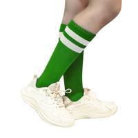 40CM GREEN STRIPE KNEE HIGH SOCKS