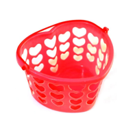 20X12CM HEART SHAPE RED PLAST BASKET