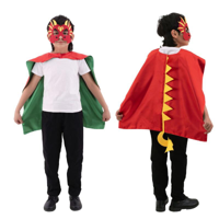 70CM RED DRAGON CAPE & MASK SET