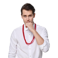 3PK 80CM PARTY NECKLACE-RED