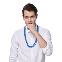 3PK 80CM PARTY NECKLACE-BLUE