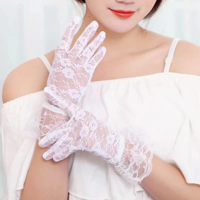 SHORT LACE GLOVES-WHITE