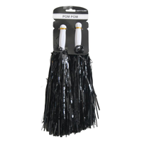 2PK METALLIC POM POM-BLACK