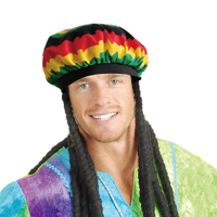 RASTA HAT W/DREADLOCKS