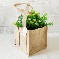 14X14CM MINI BURLAP BAG