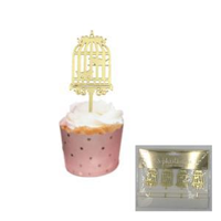 4PK GOLD BIRDCAGE CAKE TOPPE