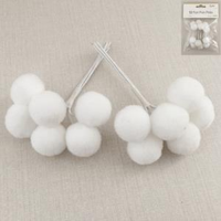 12PK WHITE POM POM PICKS