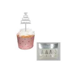 4PK SILVER CAKE TOPPERS