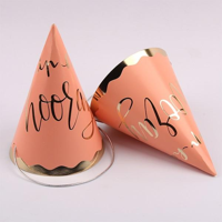4PK CORAL PINK PARTY HATS