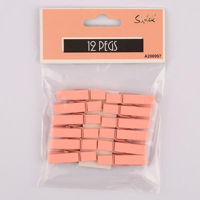12PK CORAL PINK PEGS 3.5CM