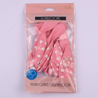 6 PINK DOTTY BALLOONS 30CM
