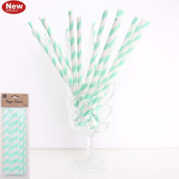 20PK NEON MINT PAPER STRAWS