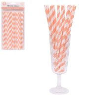 50PK CANTALOUPE PAPER STRAWS