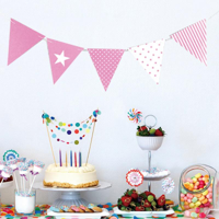 50 PK PARTY FLAGS - PINK