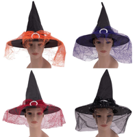 4A WITCH HAT W/MESH VEIL